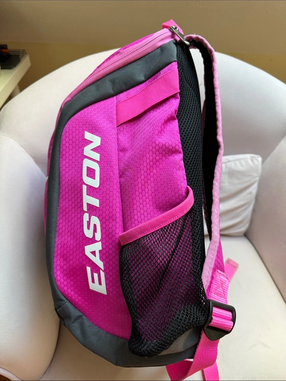 Pink/ Gray Easton Baseball/Softball Sport Backpack with White Logo
